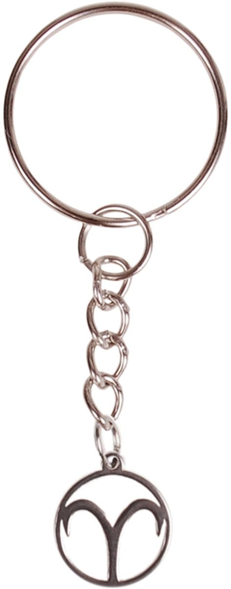 Sleutelhanger/Tashangertje - Zilverkleurige Sleutelring - hanger sterrenbeeld Ram