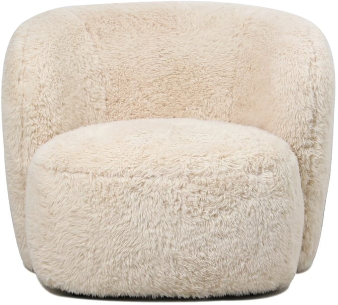 PTMD Aphrodite Fauteuil Small Fur Beige