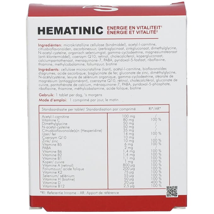 SoriaBel Hematinic 30 Tabletten | Energie & Vitaliteit