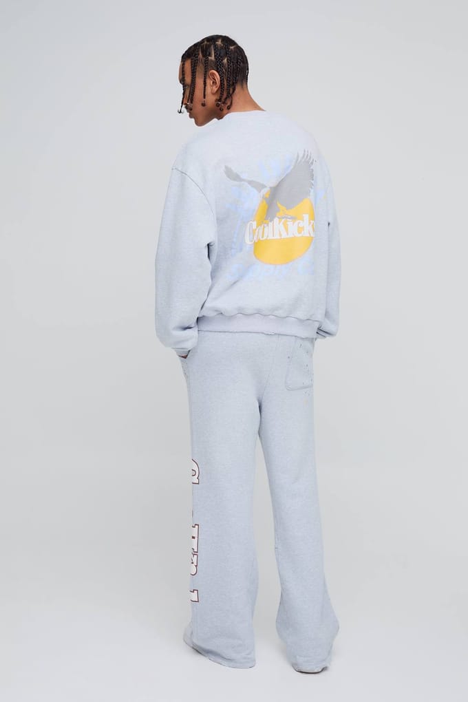 Oversized Boxy Heavyweight Coolkicks Sweatshirt | Grey | Size Medium