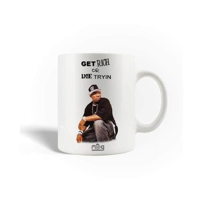 Keramische Mok - 50 Cent - Album Get Rich or Die Tryin - 30cl - Vaatwasmachinebestendig - Wit