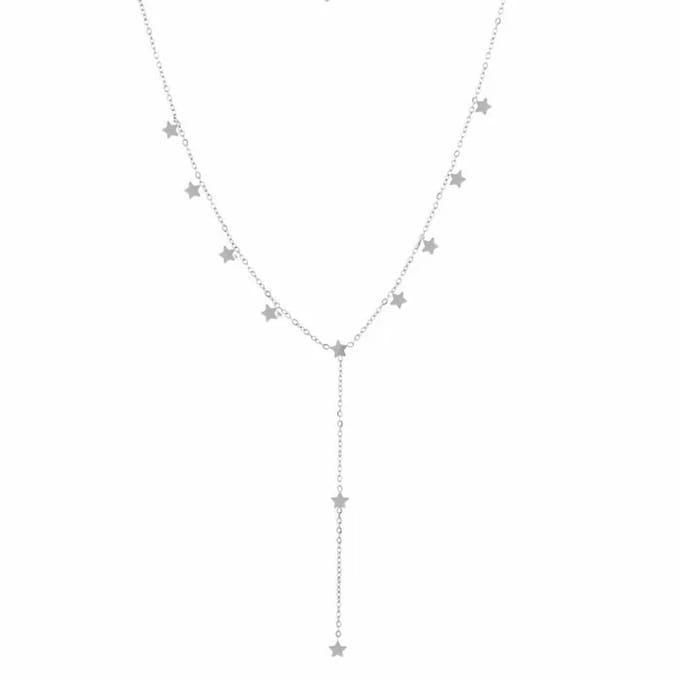 Bijoutheek Collier klavers groene stenen zilver