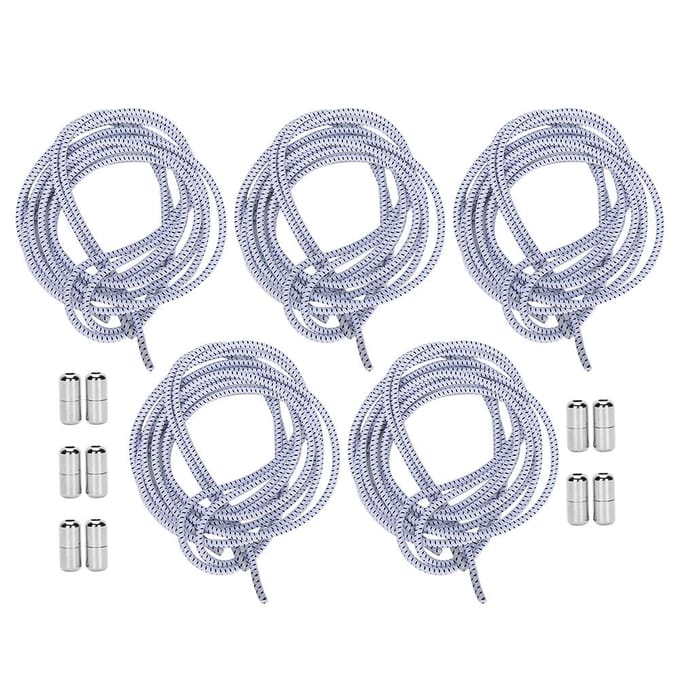 10 stuks Elastische Schoenveters Lazy Snel Geen Strik Schoenveters AllMatch met Capsule Gesp white