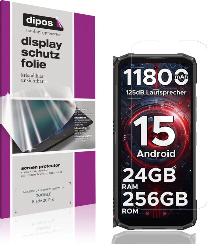 dipos – 4x Beschermfolie geschikt voor DOOGEE Blade 20 Pro | Krasbestendige & heldere Screenprotector Ultra-Thin