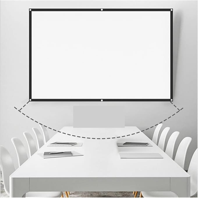 Projectiescherm - Draagbaar Scherm - Thuisbioscoop Creëren - Hoge Dichtheid Materiaal - 100 Inch - Mat Wit