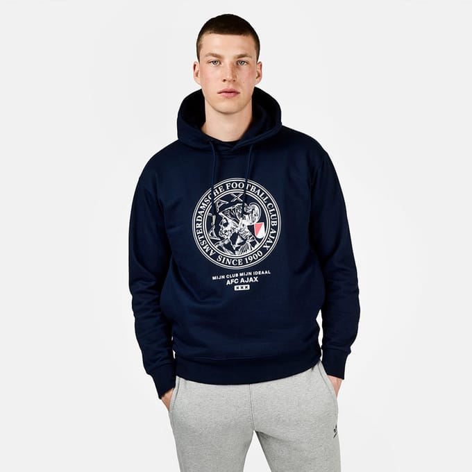 Ajax-hooded sweater navy logo mijn club senior
