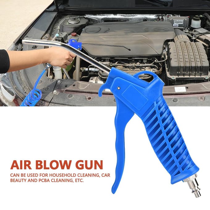 Blauwe Luchtstofspuitpistool Pneumatische Blaaspistool Kit Set met EU Connector PU Slang