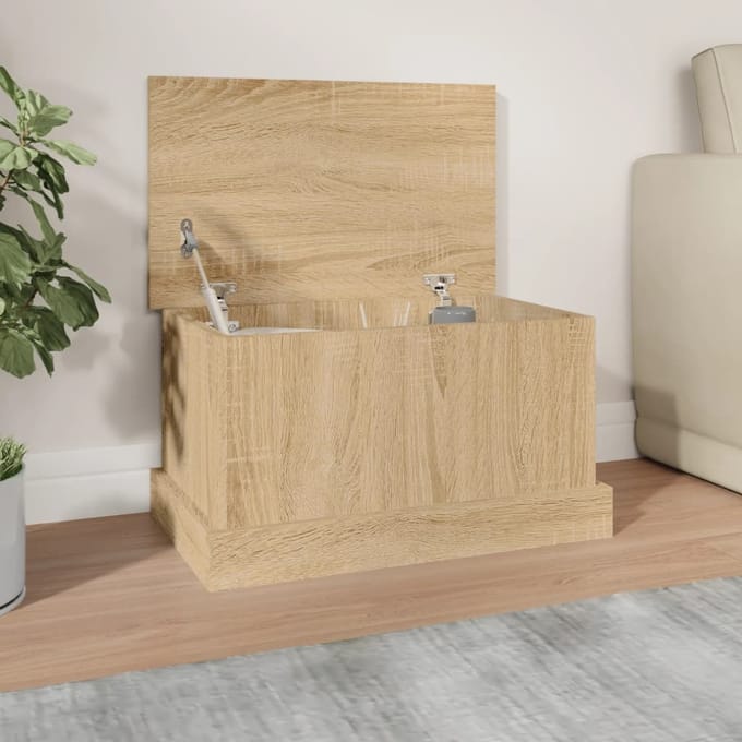 vidaXL - Opbergbox - Sonoma - Eiken - 50x30x28 - cm - Bewerkt - Hout