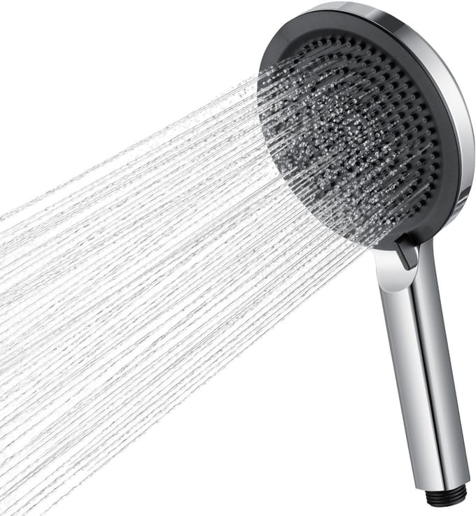 Auralum Max Douchekop - 4-Stralen - Handdouche - Hoge Druk - Regendouche - Waterbesparend - Chroom & Zwart