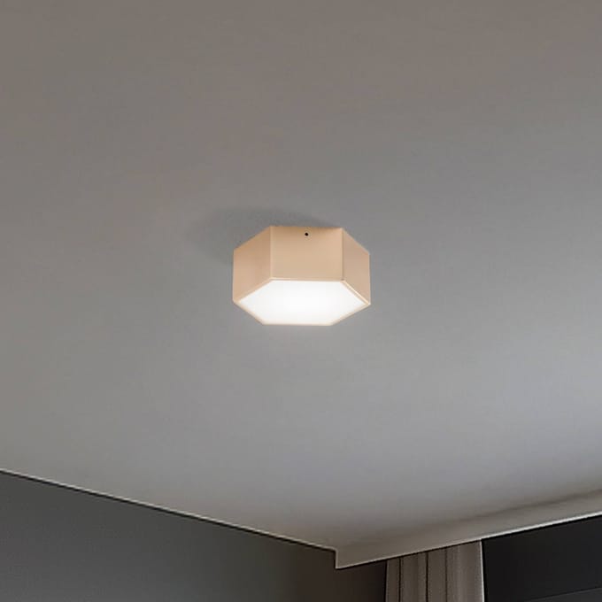 Argon LED plafondlamp Libre, goudkleurig, staal, 3.000 K