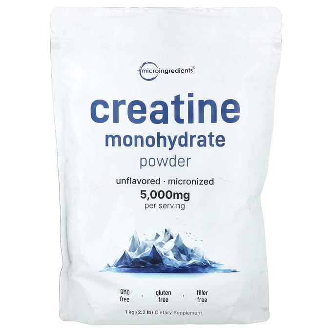 Micro Ingredients, Poudre de Monohydrate de Créatine, Non Aromatisée, 2,2 lb (1 kg)