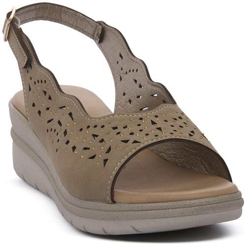 Sandalen met sleehak Valleverde CUOIO