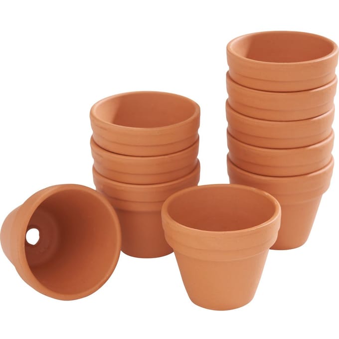 Terracotta potten - Binnen-Ø 3 cm, 10 stuks