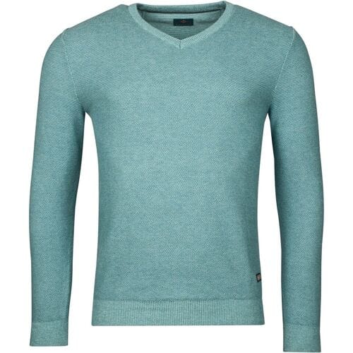 Baileys Trui Two-Tone Jacquard Interlock V-Neck Allover Plated Sky Blue Melange / male
