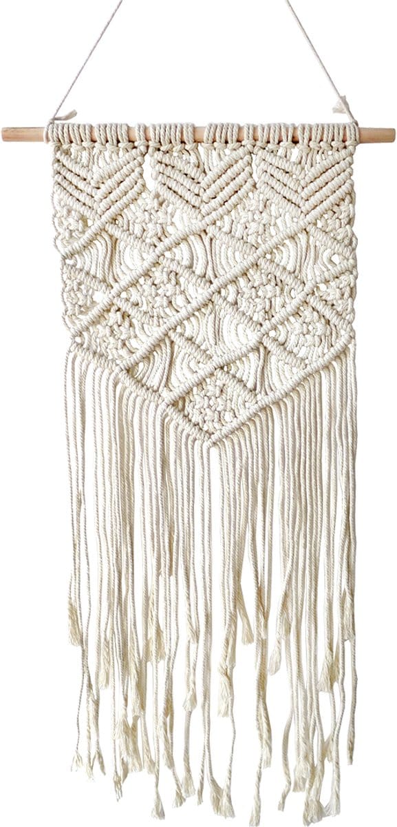 Lavandoux - Macrame Wandkleed - Boho Decoratie - Wandhanger - Katoen - Crème