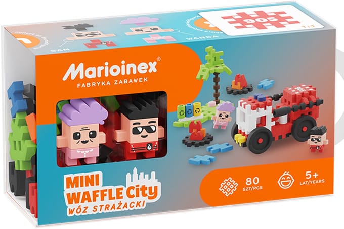Mini wafel blokken brandweer 80 stuks - Marioinex - vanaf 3 jaar