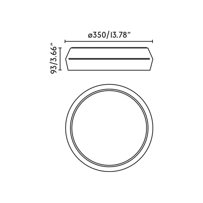 FARO BARCELONA Plafondlamp Shoku, wit/zwart, aluminium/PMMA, Ø 35 cm