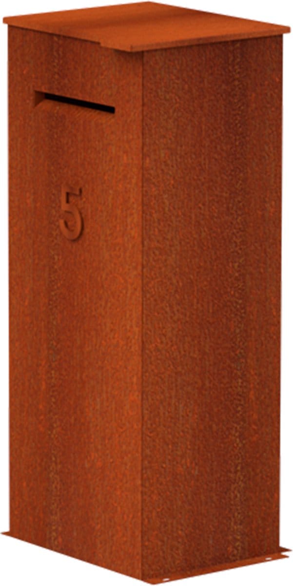 Adezz Case brievenbus van cortenstaal 50 x 40 x 120 cm