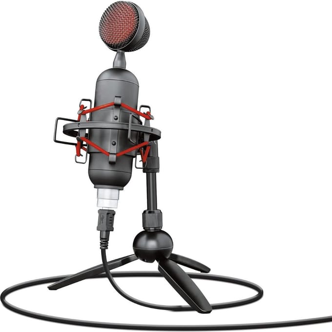 MKSS® Microfoon - Gaming Microfoon - Microfoon Kinderen en Volwassenen - Grijs met Rood