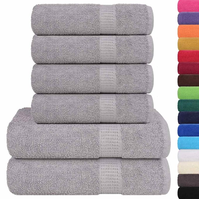 vidaXL - 6-delige - Handdoekenset - FROGN - 360 - g/m² - grijs