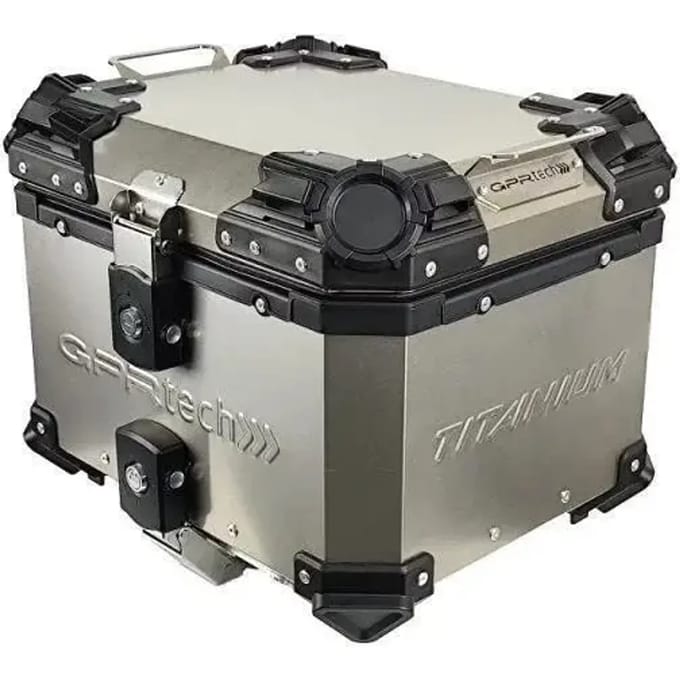 Top case motorfiets in titanium met universele plaat inbegrepen GPR Tech