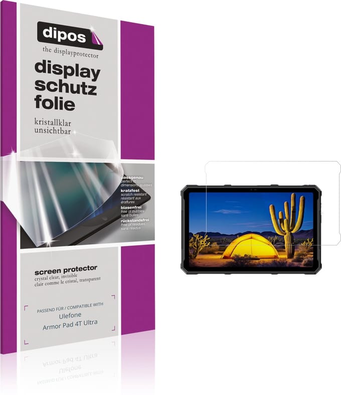 dipos – 2x Beschermfolie geschikt voor Ulefone Armor Pad 4T Ultra | Krasbestendige & heldere Screenprotector Ultra-Thin