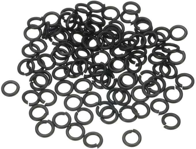 Split locking discs M3 van 304 roestvrij staal - 100 stuks zwarte veer sluitringen voor stevige bevestiging