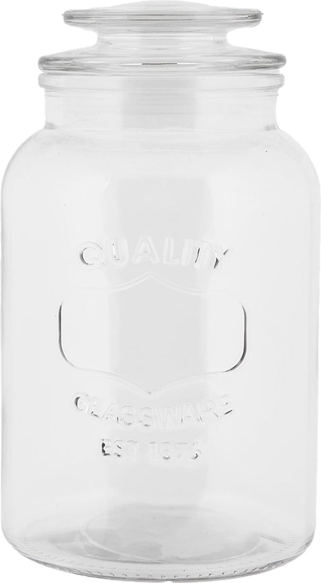 Clayre & Eef Voorraadpot Deksel Ø 12x21 cm Transparant Glas