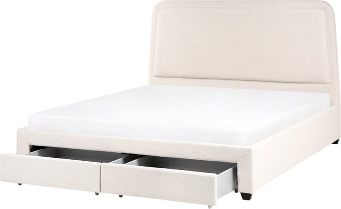 SARDENT - Tweepersoonsbed - Off-white - 180 x 200 cm - Bouclé
