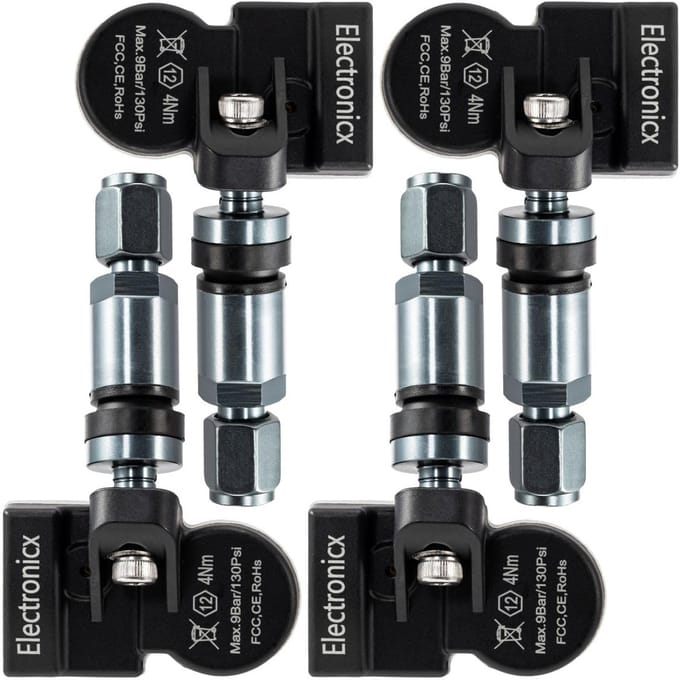 Bandenspanningssensoren - TPMS sensoren - Voertuig Veiligheid - Voorgeprogrammeerd - 433 Mhz - Donkergrijs