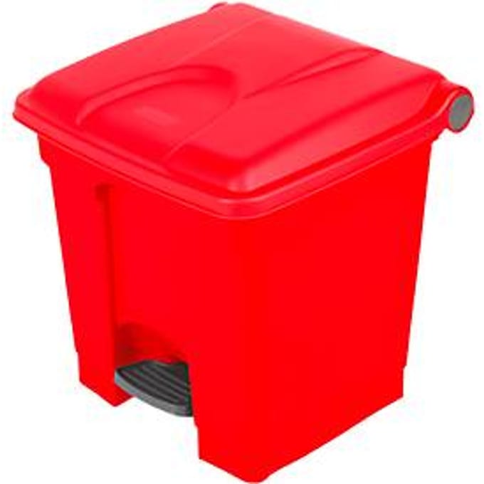 Pedaalemmer van polyetheen 30 l, rood