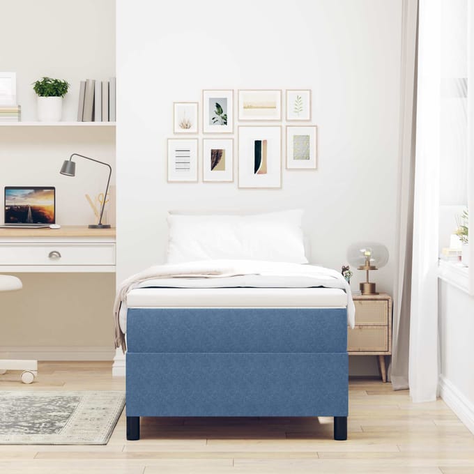 vidaXL - Platformbedframe - Blauw - 90 - x - 200 - cm - Corduroy - stof