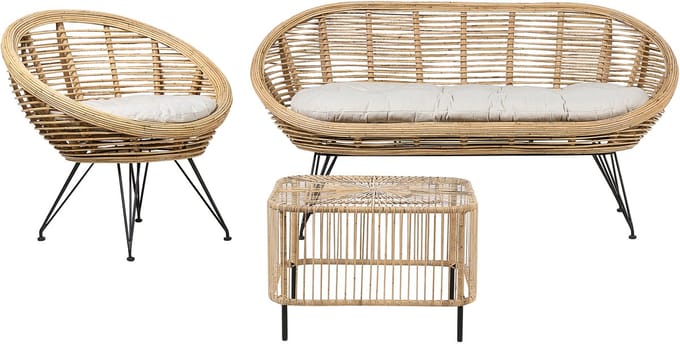 MARATEA/ CESENATICO - Loungeset - Lichtbeige - Rotan