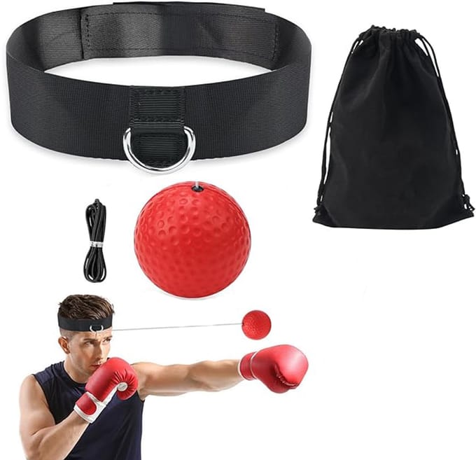 Box Reflex Bal - Hoofd Reflexbal - Reflex Trainer - Mini Punch Home Trainer Boks Kickboks - Boxing reflex ball - Rood Zwart