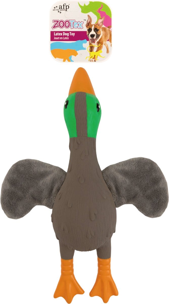 AFP Soft Wing Mallard - Hondenspeelgoed - Piepspeeltje - Knisperende vleugels - Latex - Wilde eend