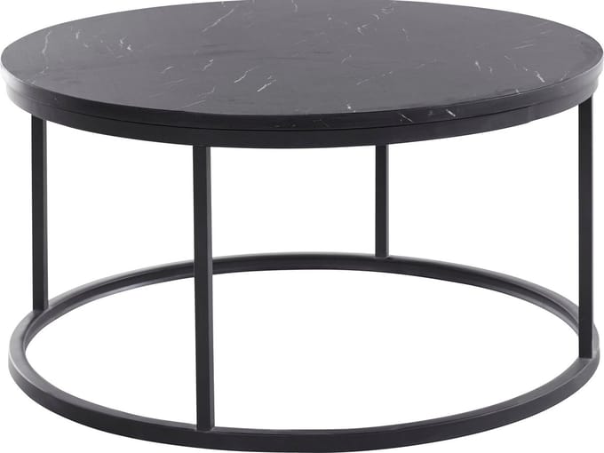 Greco-Salontafel - Zwart Marmerlook MDF