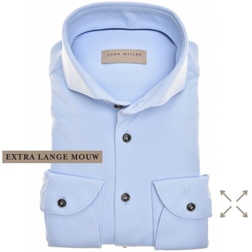 John Miller Overhemd Slim Hyperstretch Longer Sleeve Mouwlengte 7 Licht Blauw / male