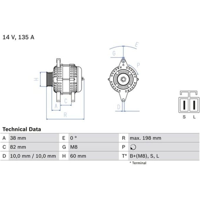 Driefasige generator BOSCH 0 986 082 190