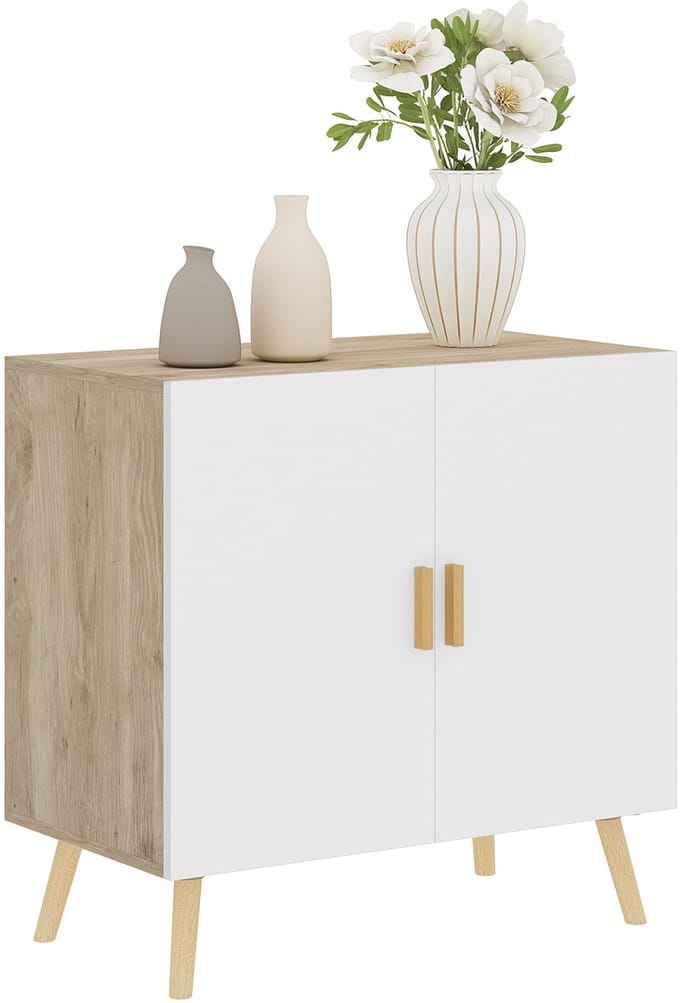 HOMCOM Dressoir - Spaanplaat - 76x41,2x74cm - Natuurlijk hout