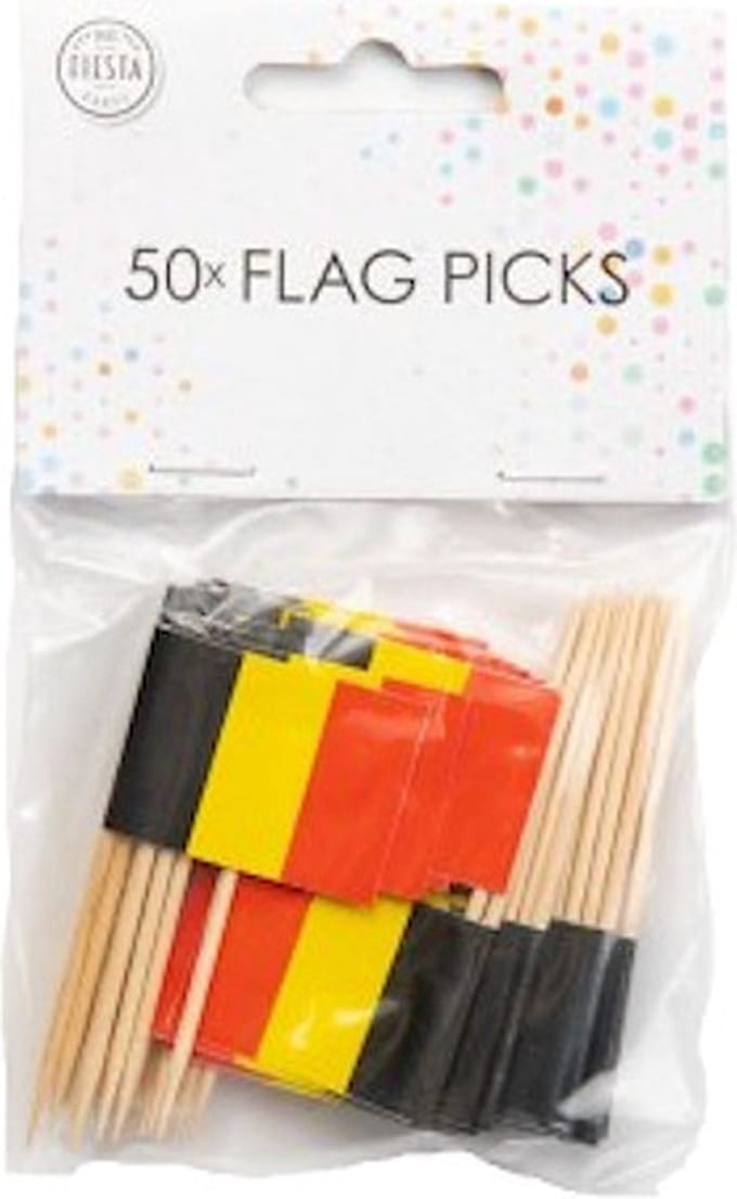 Wefiesta Cocktailprikkers België 8 Cm Papier/hout 50 Stuks