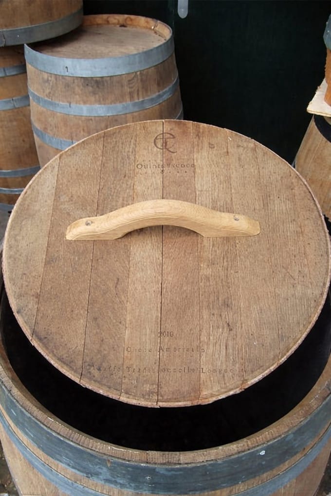 Houten regenton deksel met handvat voor de 200/225 Liter