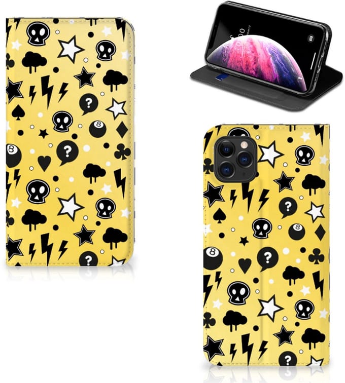 Mobiel BookCase Apple iPhone 11 Pro Max Punk Geel