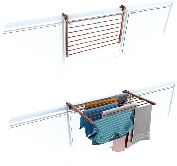 Foxydry Duo 82 cm droogrek balkon - corten - rechthoekige reling