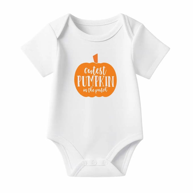 Romper Cutest Pumpkin - wit - korte mouw