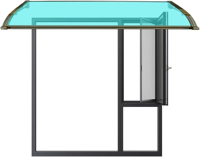 Entree Luifel - Regenkap Deur - Huis Beschermen - Gebogen Polycarbonaat - 40x60cm - Groen