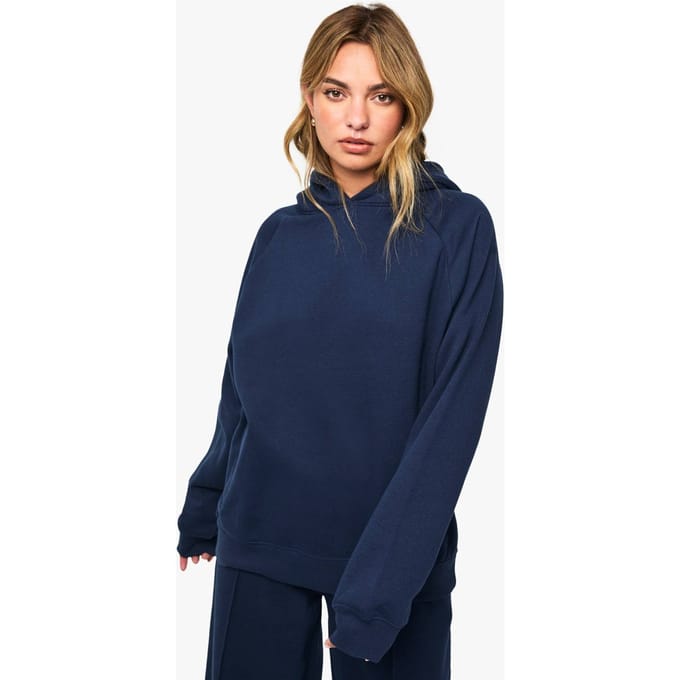 boohoo Dames Oversized hoodie met raglan-naad | Navy | Maat: XS