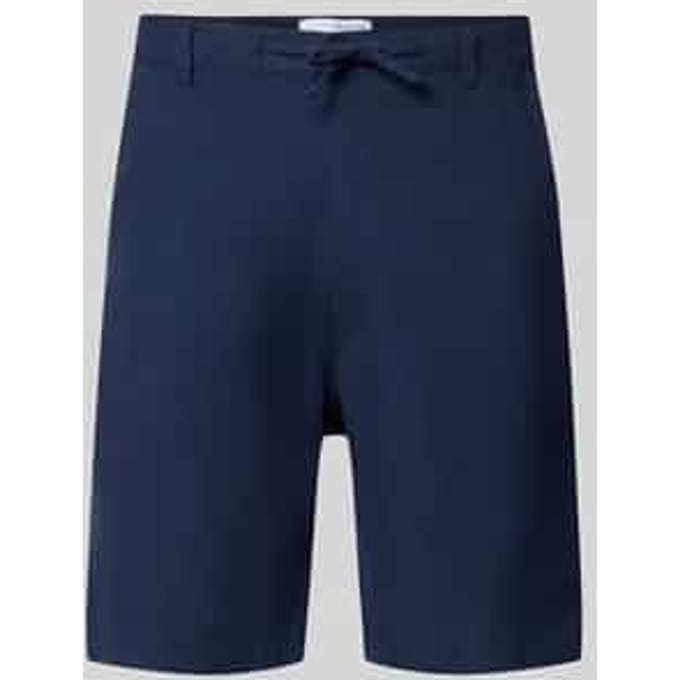 slim fit bermuda van mix van katoen en linnen model 'BRODY'