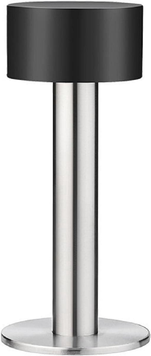 Set van 2 Zwarte Zelfklevende Deurstopper - Vloerbevestiging RVS Deurstop Zonder Boren