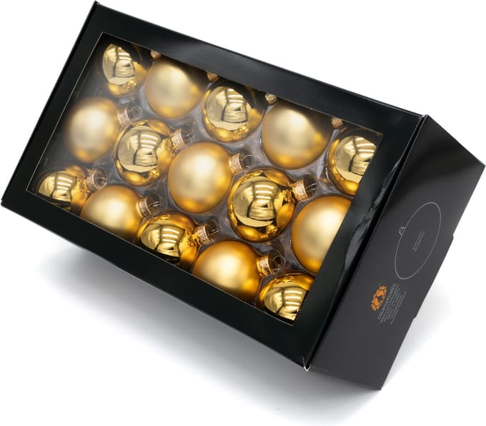 Muntel® Kerstballen - Glas - 30 Stuks - Mat - Glans - Goud - 57 mm