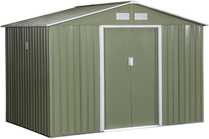 Fietsberging - Fietsenhok - Stalling - Tuinschuur - Huis - Overdekt - Lichtgroen - Scooter - Fiets